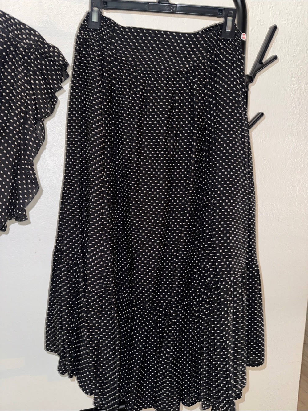 Free People Black White Polka Dot Asymmetrical Skirt Set 🖤🤍 - Picture 7 of 10